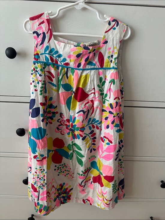 Mini Boden Other - Mini Boden Bright Floral Cotton Dress - White, Pink, Teal, Yellow, Navy